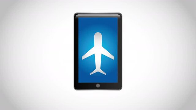 Cellphone and airplane icon design, Video Animation 