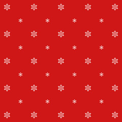 Snowflake Simple Vector Seamless Pattern 1 red