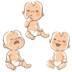 Set of baby emotions