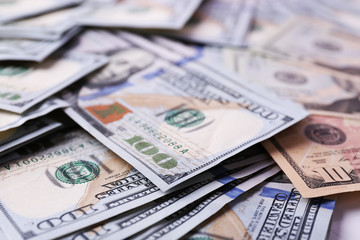 Many hundred dollars cash money as background