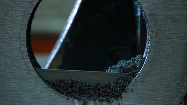 Industrial machining cutting blank detail by saw