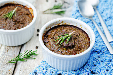 minced turkey liver souffle baked in the oven