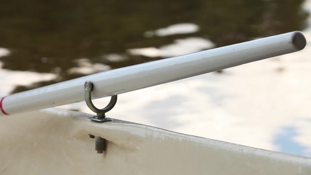 rowlock and paddle close to  