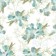Floral crocus retro vintage background