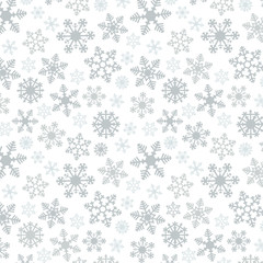 Naklejka na ściany i meble Snowflake Simple Vector Seamless Pattern 2 Silver
