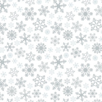 Snowflake Simple Vector Seamless Pattern 2 Silver