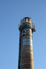 Radio location system on the top of old smokestack