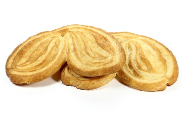 Schweineohren isoliert auf weißem Hintergrund