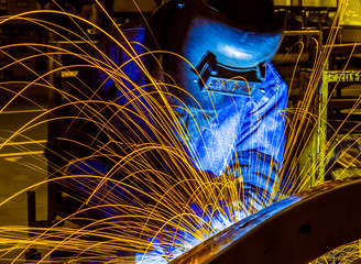 welder Industrial automotive part in factory