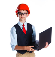 Young architect in hardhat