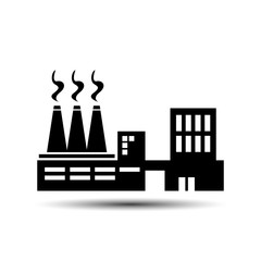 factory. pipe with smoke. vector icons