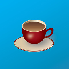Coffee cup isometric 3d icon for web and mobile devices