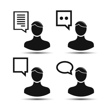 the man says. dialog. set of vector icons