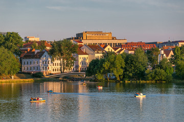 Fototapeta premium Center of Minsk in the evening