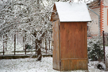 outdoor toilet in the country