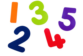 Textured Numbers One to Five