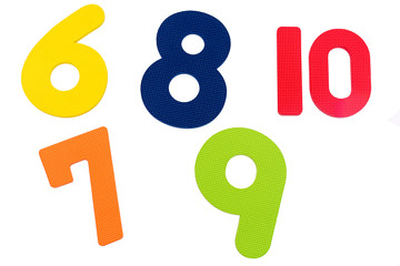 Textured Numbers Six to Ten