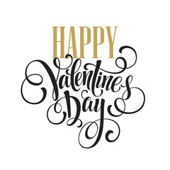 Happy Valentines Day Hand Drawing Lettering design. Vector illustration