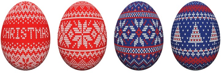 Eier mit winterlichem Muster