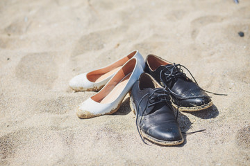 Naklejka premium white wedding shoes