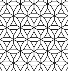 Vector modern seamless geometry pattern flower of life, black and white abstract geometric background, pillow print, monochrome retro texture, hipster fashion design