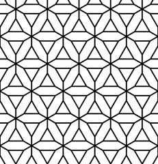 Vector modern seamless geometry pattern flower of life, black and white abstract geometric background, pillow print, monochrome retro texture, hipster fashion design