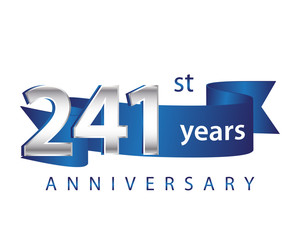 421 Years Anniversary Logo Blue Ribbon
