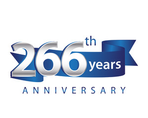 266 Years Anniversary Logo Blue Ribbon