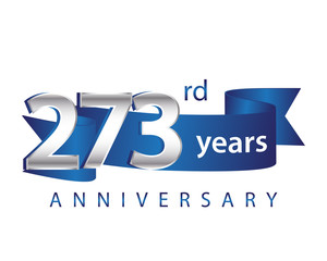 273 Years Anniversary Logo Blue Ribbon