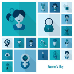 Womans Day Icon Set