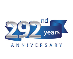 292 Years Anniversary Logo Blue Ribbon