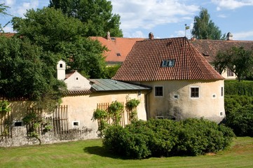 Historic fortification in the town Trebon in southern Bohemia, Czech republic.