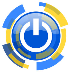 power blue yellow glossy web icon