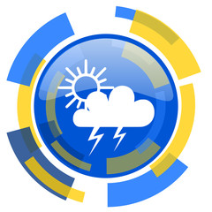 storm blue yellow glossy web icon