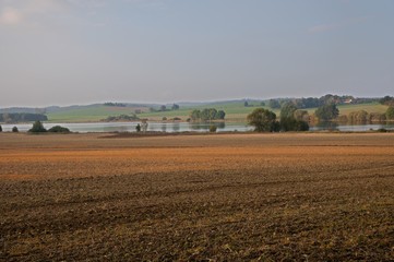 Landscape with pond Labut near village Mystice, southern Bohemia, Czech republic
