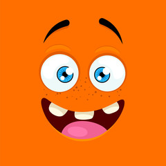 Cartoon face with an enthusiastic expression