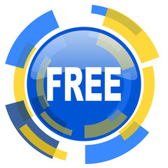 free blue yellow glossy web icon