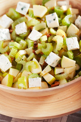 Salad with celery, apple and blue cheese