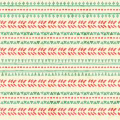 Materiał do szycia Hand drawn tribal seamless pattern with geometric ornament