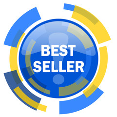 best seller blue yellow glossy web icon