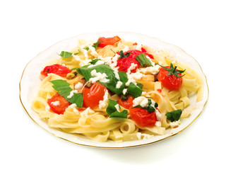 Pasta Collection - Fettucini with tomatoes, basil and mozarella