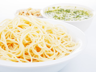 Spaghetti with pesto sauce