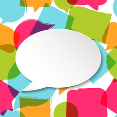 Vector watercolor seamless pattern with colorful speech bubbles.