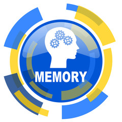 memory blue yellow glossy web icon
