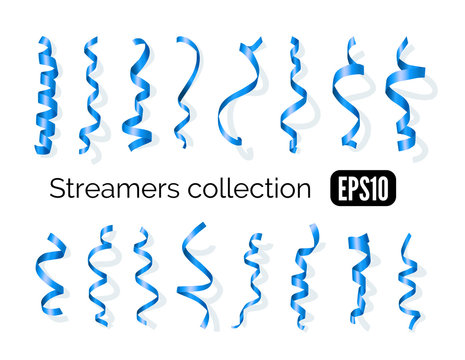 Digital illustration of blue streamers available as Framed Prints, Photos,  Wall Art and Photo Gifts