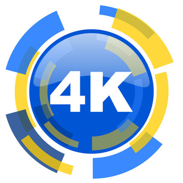 4k blue yellow glossy web icon