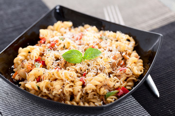 Pasta with rabbit and white wine