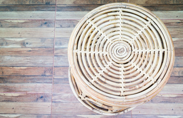 Rattan chair in the room