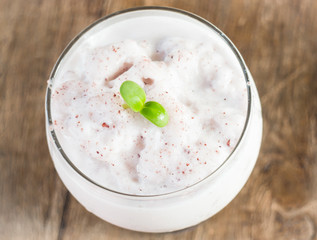 Berry rice milk frappe homemade drink