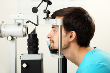 Adult male visit an optician